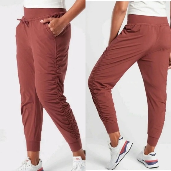 Athleta Pants - ATHLETA Attitude Lined Pant Maple Red Jogger Casual